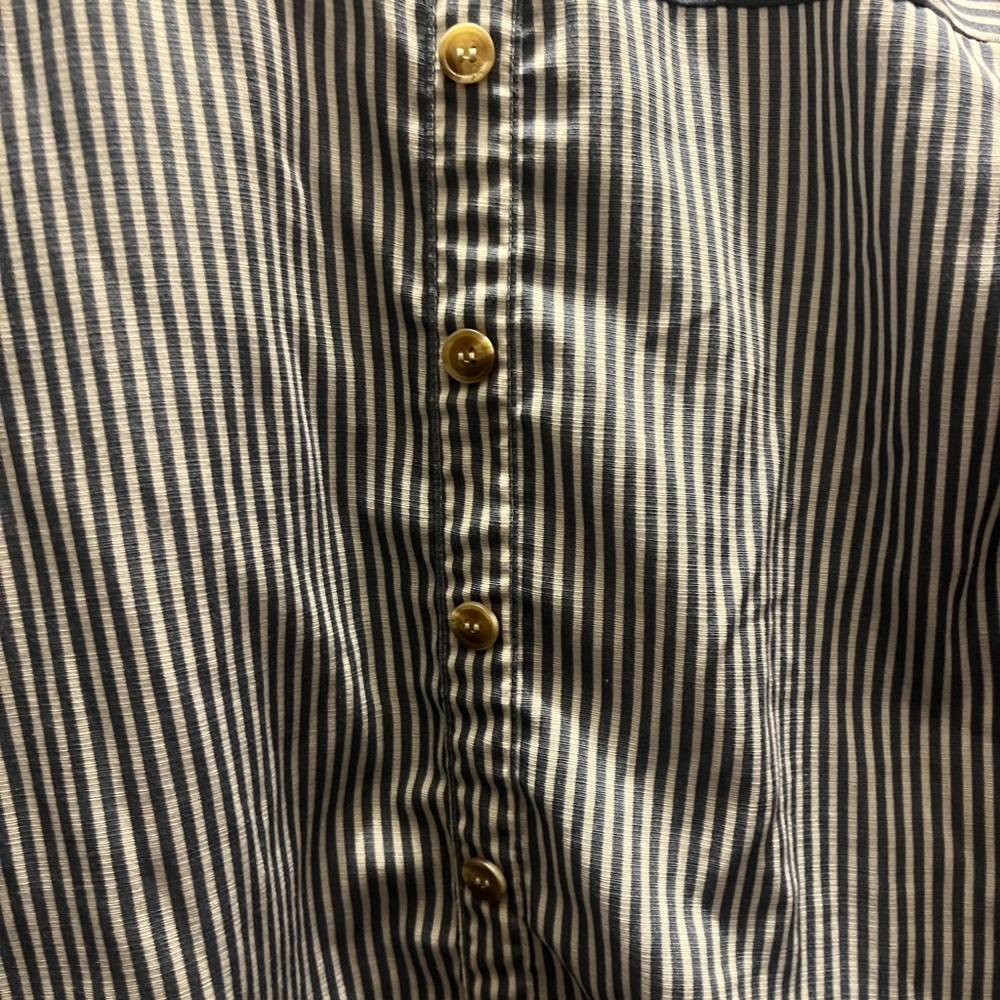 E & M Navy Striped Button-Front and Back Blouse - Picture 8 of 9